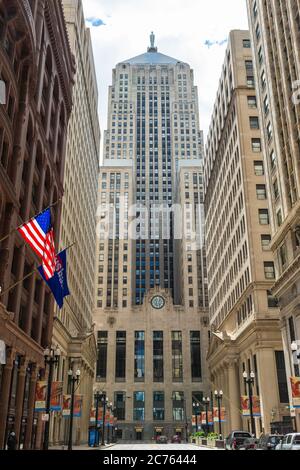 Chicago Board of Trade Building from LaSalle Street Stock Photo