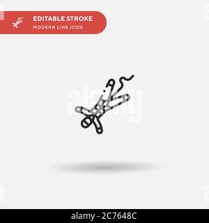 Bungee Jumping Simple vector icon. Illustration symbol design template for web mobile UI element. Perfect color modern pictogram on editable stroke. Bungee Jumping icons for your business project Stock Vector