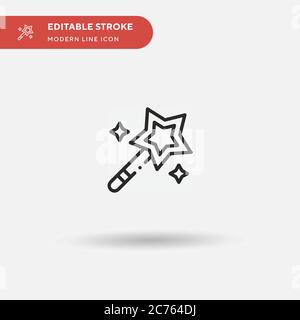 Magic Wand Simple vector icon. Illustration symbol design template for web mobile UI element. Perfect color modern pictogram on editable stroke. Magic Wand icons for your business project Stock Vector