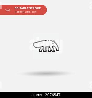 Anteater Simple vector icon. Illustration symbol design template for web mobile UI element. Perfect color modern pictogram on editable stroke. Anteater icons for your business project Stock Vector