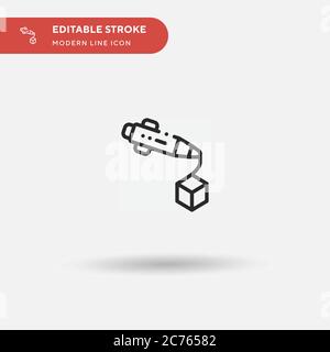 D Pen Simple vector icon. Illustration symbol design template for web mobile UI element. Perfect color modern pictogram on editable stroke. D Pen icons for your business project Stock Vector