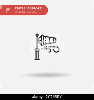 Windsock Simple vector icon. Illustration symbol design template for web mobile UI element. Perfect color modern pictogram on editable stroke. Windsock icons for your business project Stock Vector