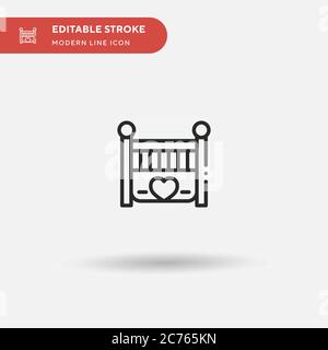 Crib Simple vector icon. Illustration symbol design template for web mobile UI element. Perfect color modern pictogram on editable stroke. Crib icons for your business project Stock Vector
