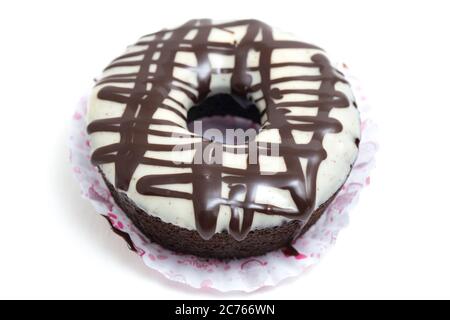 Delicious Brownies donut isolated on white background Stock Photo