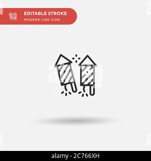 Fireworks Simple vector icon. Illustration symbol design template for web mobile UI element. Perfect color modern pictogram on editable stroke. Fireworks icons for your business project Stock Vector