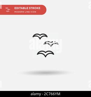 Bird Simple vector icon. Illustration symbol design template for web mobile UI element. Perfect color modern pictogram on editable stroke. Bird icons for your business project Stock Vector