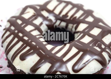 Delicious Brownies donut isolated on white background Stock Photo