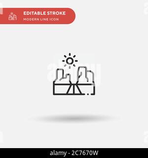Desert Simple vector icon. Illustration symbol design template for web mobile UI element. Perfect color modern pictogram on editable stroke. Desert icons for your business project Stock Vector