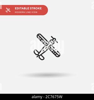 Aeroplane Simple vector icon. Illustration symbol design template for web mobile UI element. Perfect color modern pictogram on editable stroke. Aeroplane icons for your business project Stock Vector