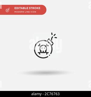 Bomb Simple vector icon. Illustration symbol design template for web mobile UI element. Perfect color modern pictogram on editable stroke. Bomb icons for your business project Stock Vector