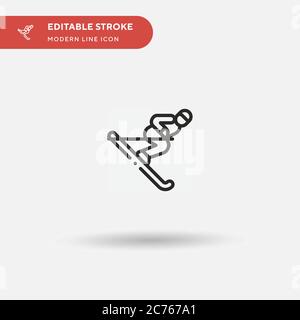 Snowboarding Simple vector icon. Illustration symbol design template for web mobile UI element. Perfect color modern pictogram on editable stroke. Snowboarding icons for your business project Stock Vector