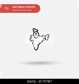 India Simple vector icon. Illustration symbol design template for web mobile UI element. Perfect color modern pictogram on editable stroke. India icons for your business project Stock Vector