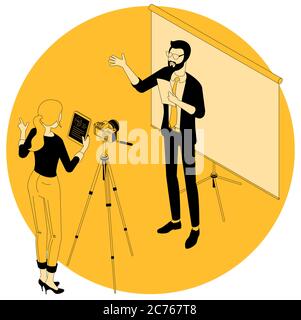 video blogging and marketing Stock Vector