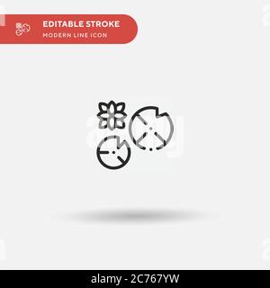 Lotus Simple vector icon. Illustration symbol design template for web mobile UI element. Perfect color modern pictogram on editable stroke. Lotus icons for your business project Stock Vector