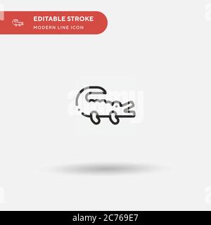 Crocodile Simple vector icon. Illustration symbol design template for web mobile UI element. Perfect color modern pictogram on editable stroke. Crocodile icons for your business project Stock Vector