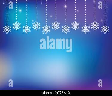 Blue winter background with snowflakes, sparkles. Stock Vector