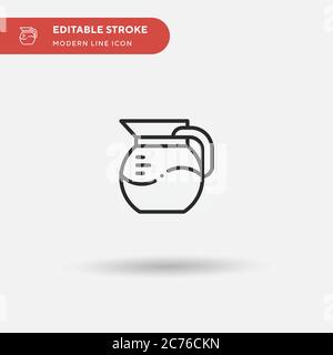 Coffee Pot Simple vector icon. Illustration symbol design template for web mobile UI element. Perfect color modern pictogram on editable stroke. Coffee Pot icons for your business project Stock Vector