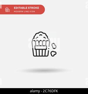 Popcorn Simple vector icon. Illustration symbol design template for web mobile UI element. Perfect color modern pictogram on editable stroke. Popcorn icons for your business project Stock Vector