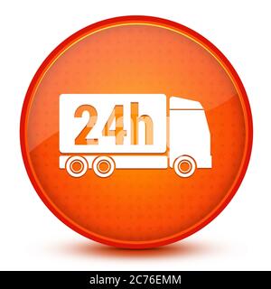 Delivery icon isolated on glossy star orange round button abstract illustration Stock Photo