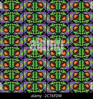 Seamless pattern with acid neon green and pink abstract geometric ...