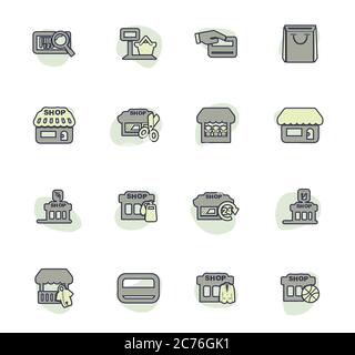 Shop icons set Stock Vector