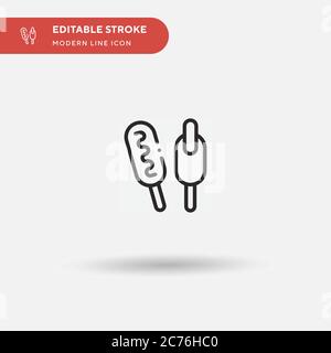 Corndog Simple vector icon. Illustration symbol design template for web mobile UI element. Perfect color modern pictogram on editable stroke. Corndog icons for your business project Stock Vector
