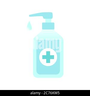 Hand sanitizer pump bottle, washing gel, alcohol gel. Stock Vector