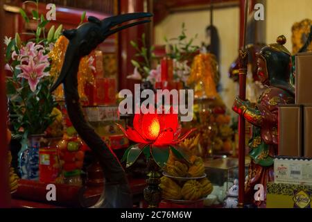 Interior Temple at Hoan Kiem lake Stock Photo