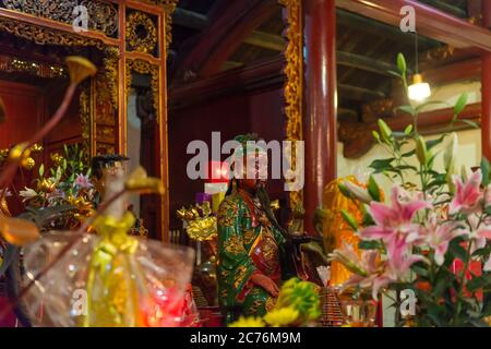 Interior Temple at Hoan Kiem lake Stock Photo