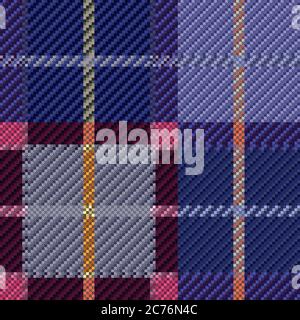 Tartan Scottish seamless pattern in muted blue, violet, pink and grey colors, texture for flannel shirt, plaid, tablecloths, clothes, blankets and oth Stock Vector