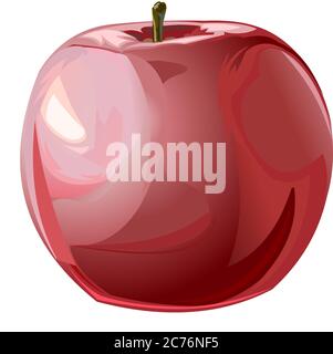 An Apple. Garden fruit. Ripe. Vector illustration. Isolated object. Stock Vector