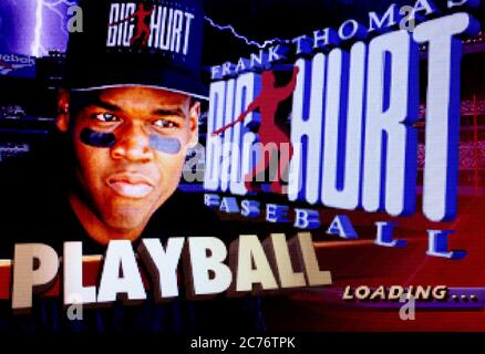 Frank Thomas Big Hurt Baseball - Sega Saturn Videogame - Editorial use only Stock Photo