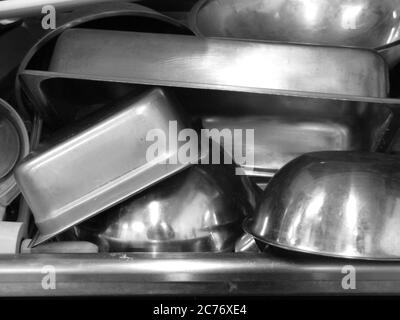 Still life of restaurant commercial kitchenware Stock Photo