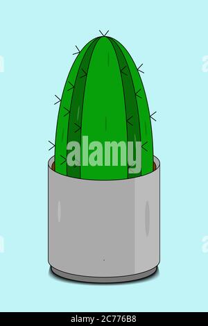 Cactus in a pot - flat design Stock Vector