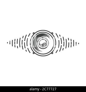 Speaker waves vector illustration design template Stock Vector