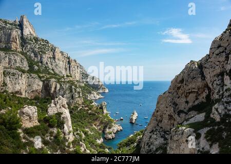 National park of Calanques captured from above Stock Photo