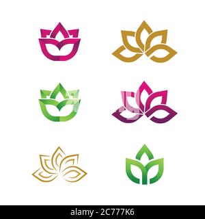 beauty lotus flower vector icon design template Stock Vector