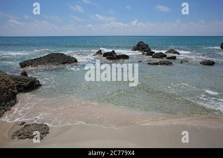 Crete island falassarna red sand beach summer holidays 2020 covid-19 season modern high quality print Stock Photo