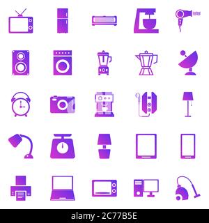 Household gradient icons on white background, stock vector Stock Vector