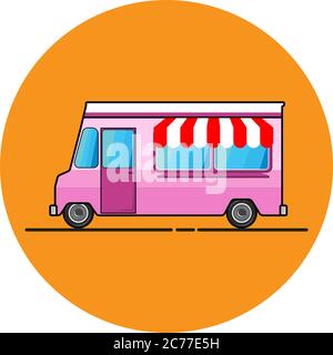 Food truck cartoon vector design, street fast food truck Stock Vector