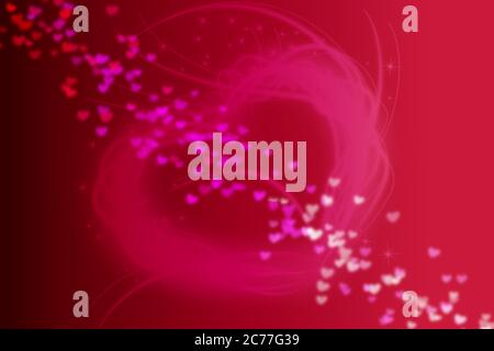 Red and pink abstract background with heart shape for valentine text or design use. Stock Photo