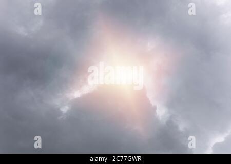 Black cloud before rainy. Black cloud background. with copy space for text or design. Stock Photo