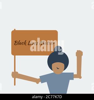 Illustration of black lives matter, stop discrimination, say no to racism vector Stock Vector