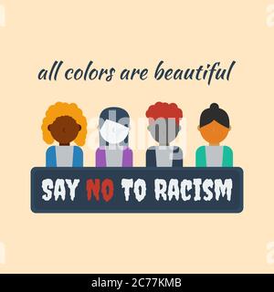 Illustration of black lives matter, stop discrimination, say no to racism vector Stock Vector