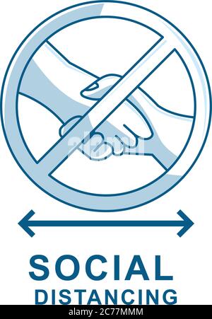 No handshake Avoid touching to prevent spread of corona virus social distancing Stock Vector