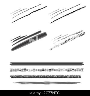Set pencil brushes. Pencil strokes. Vector element for your creativity Stock Vector
