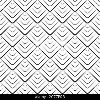 Seamless black and white texture with triangular scales. Vector background for your creativity Stock Vector