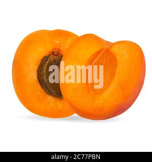 Apricots isolated on white background with clipping path Stock Photo