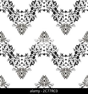 Seamless pattern with floral psychedelic floral and plant elements. Vector illustration.  Stock Vector