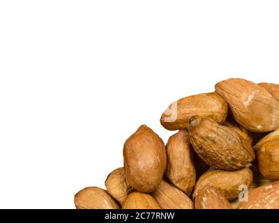 Scattered nuts. Isolated on white Stock Photo